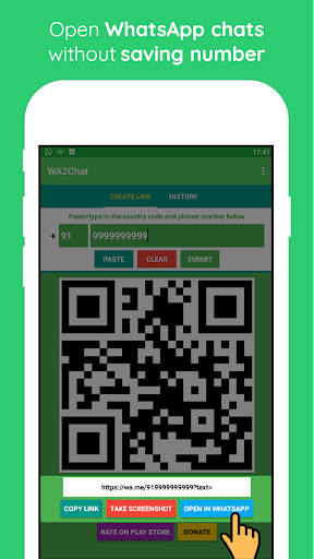 Android application WA2Chat screenshort