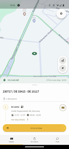 IMPARGO DriverApp Screen 2