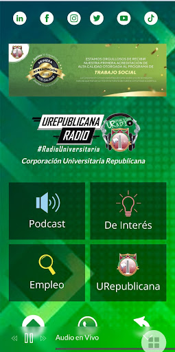 Android application urepublicana radio screenshort