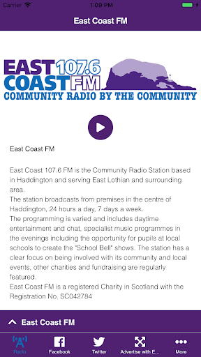 Android application EastCoastFM screenshort