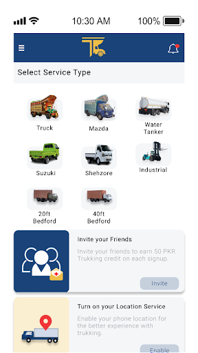 Android application Trucking.pk screenshort