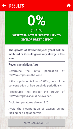 Microwine Predictor Screen 3