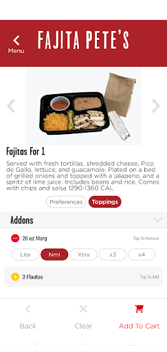 Screenshot of Fajita Pete’s