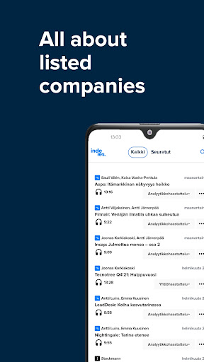 Android application Inderes screenshort