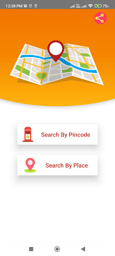 Android application Pincode and location finder screenshort