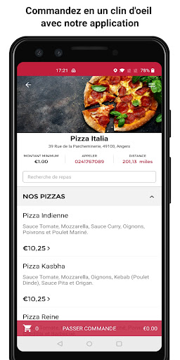 Android application Pizza Italia screenshort