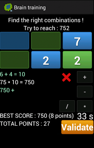 Brain training Screen 2