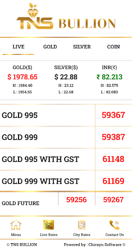 Android application TNS Bullion screenshort