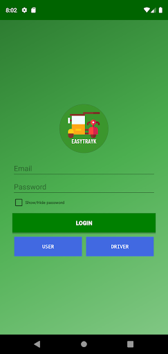 Android application EasyTrayk screenshort