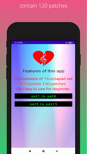 Android application Glowing octapad screenshort