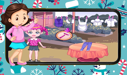 غسيل الملابس ونشرها العاب بنات