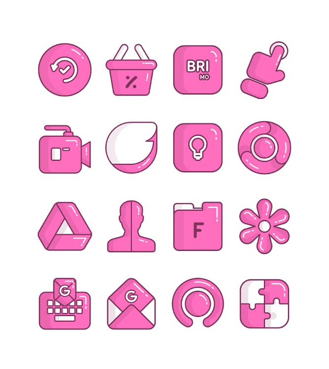 Pink Teddy - icon pack - 58 - (Android)