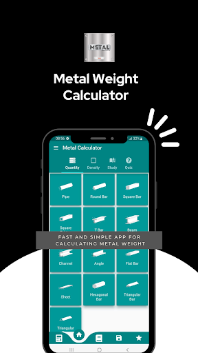 Android application Metal weight calculator PRO screenshort