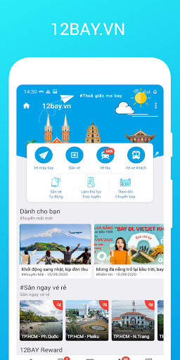Android application 12bay.vn Săn vé máy bay giá rẻ screenshort