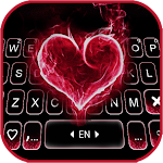 Cover Image of Unduh Red Burning Heart Keyboard Bac  APK