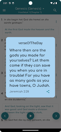 Android application Afrikaans Bible + Audio screenshort