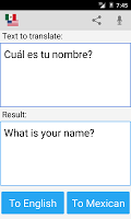 screenshot of Mexican Translator Pro