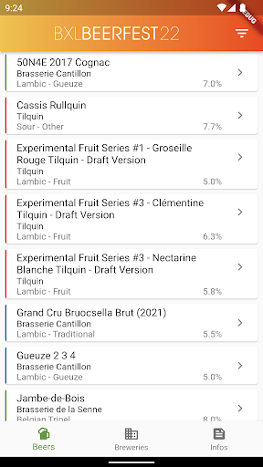 Android application BXLBeerFest screenshort