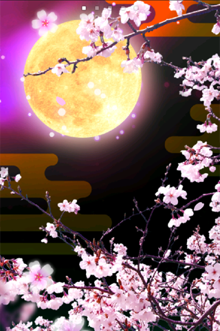 月夜桜 ライブ壁紙のおすすめ画像1