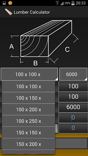 Calculator Lumber & Timber Screen 2