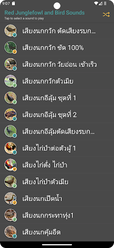 Android application Red Junglefowl and Bird Sounds screenshort