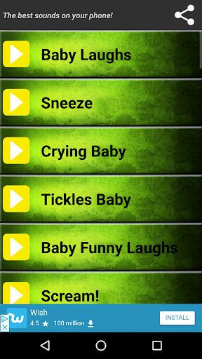 Android application Funny Baby Ringtones screenshort