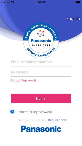 Android application Panasonic Smart Care screenshort