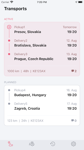 Transportly Driver Screen 3