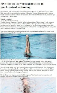 How to Do Synchronise Swimming