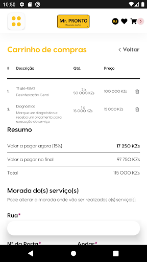 Mr. Pronto Screen 3