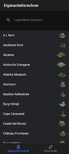Android application FoE Rechner screenshort