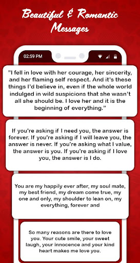 Love Messages Text SMS & Backg Screen 2