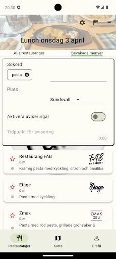 Strax lunch Screen 2