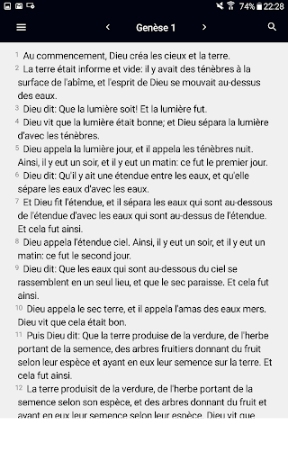 Android application Bible en français Louis Segond screenshort