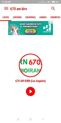 Android application Radio Tuner For 670 am KIRN screenshort