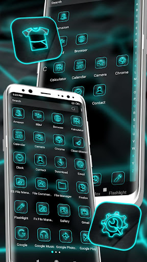 Neon Laser Sphere Theme Screen 2