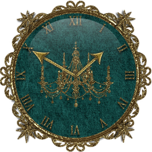Turquoise Gold Chandelier Cloc logo