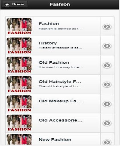 Android application Fashion screenshort