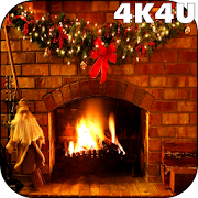 4K Xmas Fireplace Video Live Wallpaper