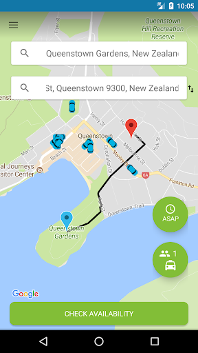 Android application Queenstown Taxis screenshort