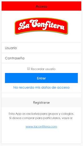 Android application La Confitera screenshort