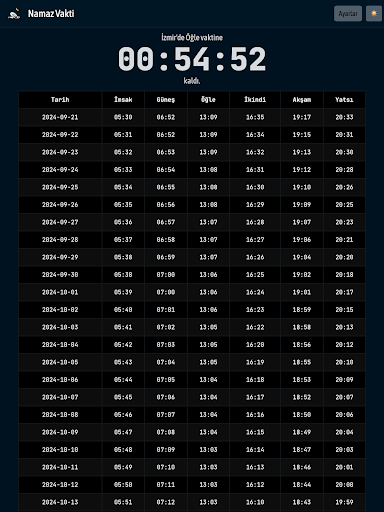 İnternetsiz Namaz Vakti