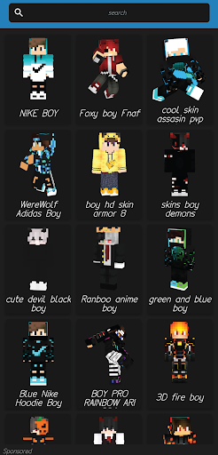 Boys skins for Minecraft PE
