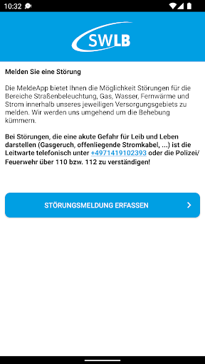 Android application SWLB MeldeApp screenshort
