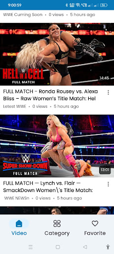 Android application WWE full match screenshort