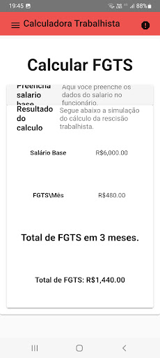 Calculadora do trabalhador Screen 3