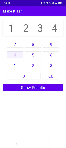 Android application Make it TEN: Mathmatics Puzzle screenshort