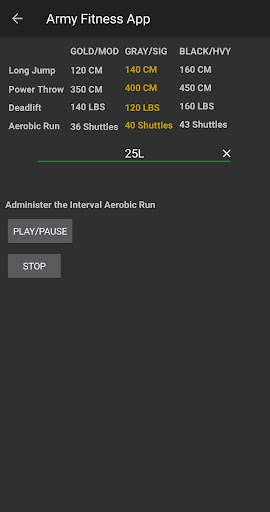 Army Fitness App Screen 3
