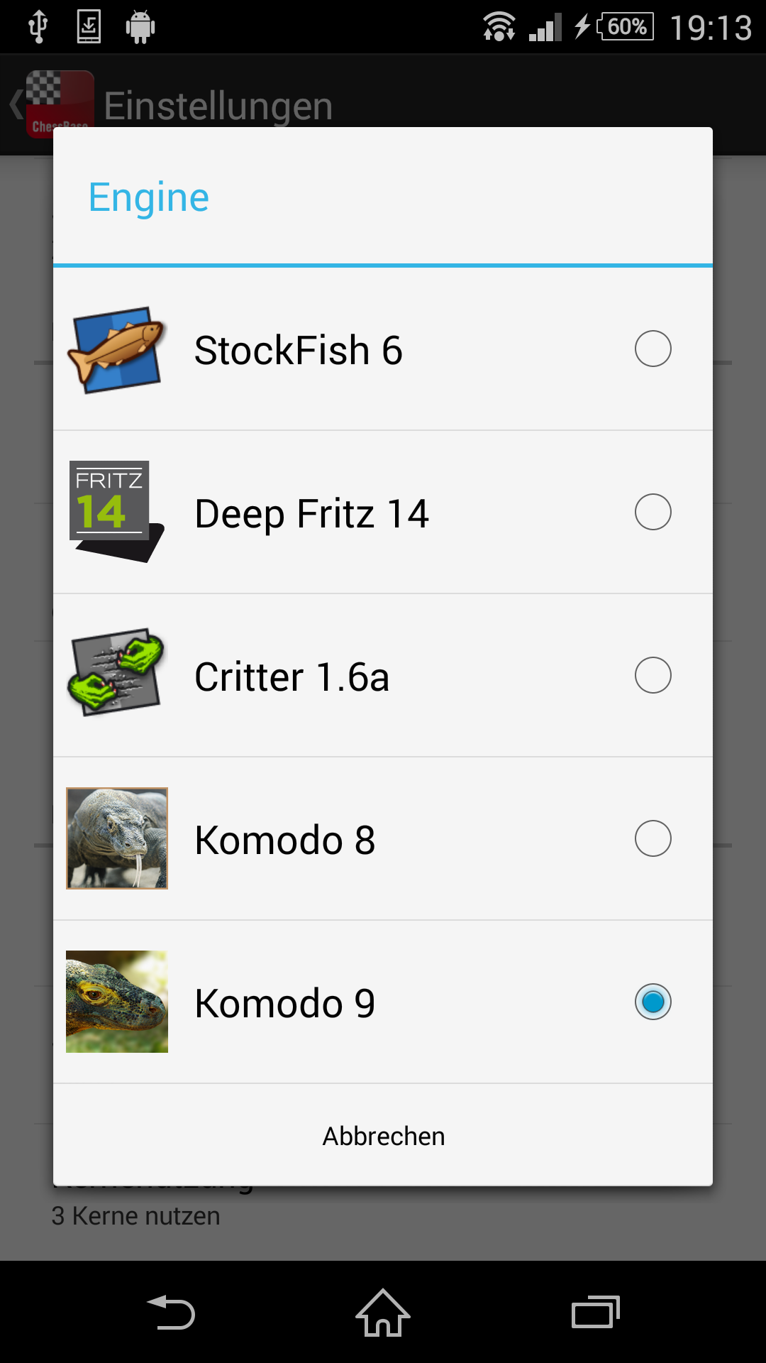Android application Komodo 9 Chess Engine screenshort