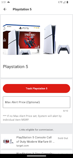 Android application In Stock Alert -Product Notify screenshort